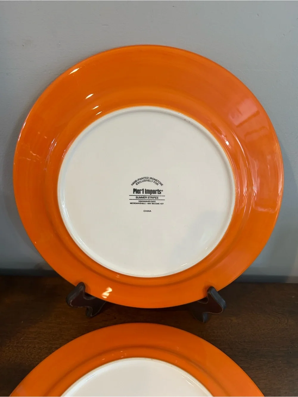 Pier 1 Summer Stripes Multicolor Bands Dinner Plate 10-7/8